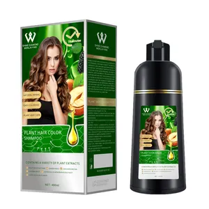 OEM Customize Wholesale Natural plant Extract Plant Permanent magic Hair Color Shampoo with 9 colors