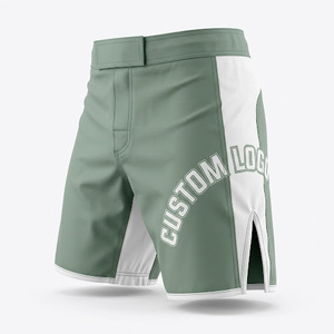Men MMA Grappling <b>Kickboxing</b> <b>Shorts</b> Quick Dry Color Block Custom Logo Heat-Transfer Printed for Waist Spandex/Polyester - Product Image 3