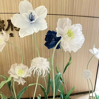 Bunga Narcissus Buatan Berkualitas Tinggi, Bahan Organza Raksasa, Cantik dan Mewah, Cocok untuk Dekorasi Panggung Pernikahan, Pesta, dan Mal