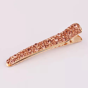 <span class=keywords><strong>Pince</strong></span> à cheveux en métal ornée de strass en cristal, forme <span class=keywords><strong>bec</strong></span> de canard, scintillante, à <span class=keywords><strong>bec</strong></span> <span class=keywords><strong>long</strong></span>, pour sectionnement en salon, barrette de mariée et de fête - Product Image 2