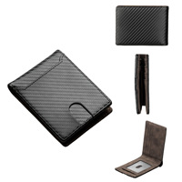 Dompet Kartu Baellerry Desain Baru Tipis Minimalis untuk Pria, Dompet Bisnis Sederhana Kecil untuk Pria, Kulit PU Serat Karton