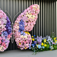 Support de toile de fond papillon réaliste fait main, arche de mariage en soie, support géant pour fleurs, pour cérémonies de mariage et d'anniversaire