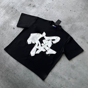 Camisetas Extra Grandes de Corte Recto, Personalizadas, con Logotipo Frontal, Bordadas, Transpirables, de Algodón 100%, 300 g/m², de Peso Pesado, OEM - Product Image 2