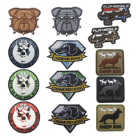 Patch moral pour chien de service K9, motif Bouledogue et Berger, insigne tactique pour gilet d'animal de compagnie avec fixation auto-agrippante