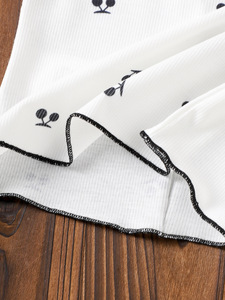 เสื้อผ้าเด็กฤดูใบไม้ร่วงฤดูหนาวสไตล์ใหม่เสื้อยืดลายดอกไม้สีขาวและกางเกงชุดสองชิ้นสำหรับเด็กวัยหัดเดินเสื้อผ้าเด็กหญิง 0-3Y - Product Image 5