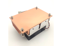 Dissipateur thermique FEZCOOL LGA2011-2U3C-1 refroidi par air, module de radiateur à ailettes en cuivre pur à dents de pelle, plaque de radiateur uniforme en cuivre pour dissipation thermique