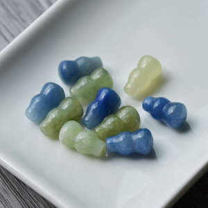Perles de gourde en jade Xiuyan naturel 8x14mm pour la fabrication de bijoux, perles en vrac, accessoires DIY - Product Image 2