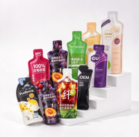 Pochette souple gaufrée en PE de qualité alimentaire avec bec verseur pour gel énergétique et boissons