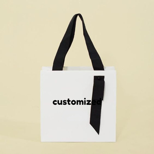 Bolsas de Papel de Regalo Personalizadas con Logotipo Privado, Bolsas de Compras de Lujo Grandes Negras con Asas - Product Image 4