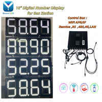 Papan Tanda LED SPBU 18 Inci Warna Putih/Hijau/Merah Tampilan Angka Digital LED 88.88 Papan Harga SPBU LED