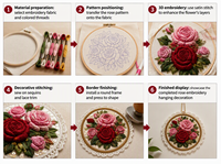 Patch brodé 3D rond en relief avec dentelle florale à sequins pour la décoration de vêtements