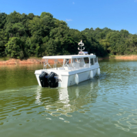 Bateau de passagers en fibre de verre de 38 pieds (11,8 m) – Yacht de luxe commercial pour le tourisme, bateau de croisière fluvial à console centrale