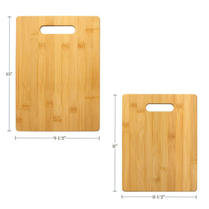 Bamboo Cutting Board <b>Set</b> 33x24cm 28x21.6cm With Handle For Kitchen Use - Product Image 5