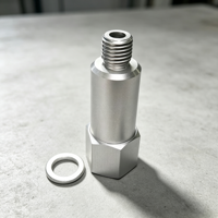 Raccord réducteur en acier inoxydable 3/8NPT femelle vers M12X1.5 mâle, adaptateur de filetage pour capteur de pression étendu de 64 mm avec joint d'étanchéité