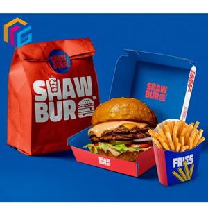 Scatola di Carta Personalizzata per Alimenti, Piccola Scatola Pieghevole in Cartone per Hamburger, Patatine Fritte, Sandwich da Asporto con Logo Stampato - Product Image 4