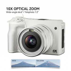 Nouvelle caméra numérique 4K 64MP avec zoom optique 10x, mise au point automatique, prise en charge du micro externe, caméscope pour vlogging, streaming en direct, caméra vidéo - Product Image 1