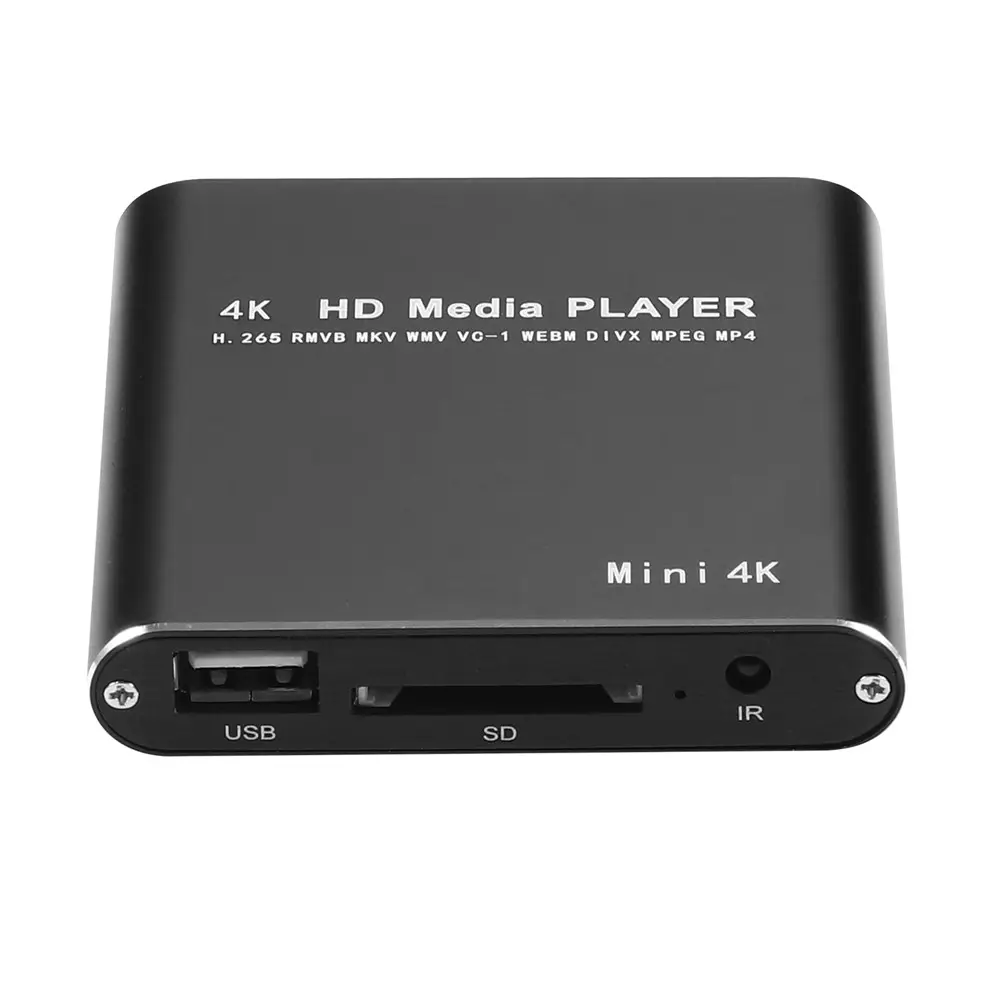 Nouveau Mini 4K Media Player Full HD Support Carte SD Disque USB HDD MultiMedia Autoplay Publicité AD Vidéo MP3 MP4 Lecteurs TV Box
