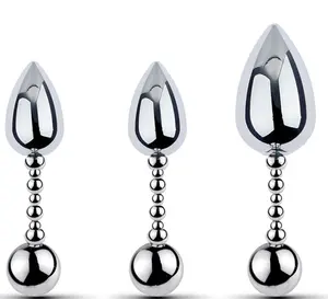 Anal Trainer Metal Double-Ended Stainless Steel Pull Bead Anal Training Plug Set Adult Sex Toy