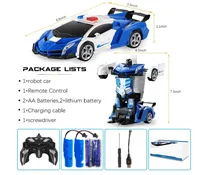 Voiture télécommandée 27 MHz transformable en robot avec fonction de déformation à une touche et pulvérisation, jouet avec lumière LED pour garçons et enfants, cadeau