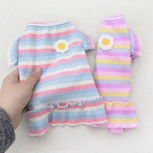 Vestido de flores arcoíris para perro pequeño, ropa linda para gato, ropa refrescante de verano para perro pequeño, chaleco, vestido suave de primavera para gato, ropa para mascotas - Product Image 5