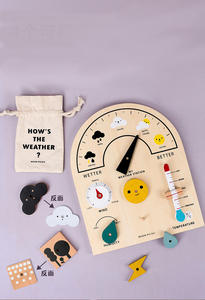 Productos para Dropshipping 2026: Exquisito Barómetro Meteorológico de Madera para Preescolares, Herramienta de Educación Temprana en Mi Estación Meteorológica de Juguete - Product Image 5