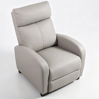 Fauteuil inclinable manuel moderne en similicuir PU à dossier haut avec structure en bois pour salon