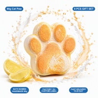 Bombe de bain artisanale au citron, boule effervescente hydratante et adoucissante, coffret cadeau spa OEM ODM 80g