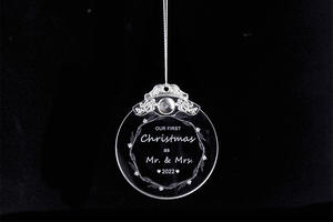 क्रिस्टल व्यक्तिगत उत्कीर्ण ग्लास का सम्मान पहले क्रिसमस आभूषण लटकाने वाला पेलेंट क्रिसमस ट्री उपहार के लिए आभूषण - Product Image 5