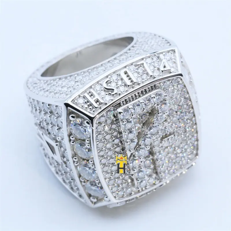Fijne Sieraden Iced Out Hiphop Ring Verguld 925 Sterling Zilver Moissanite Diamanten Ring Voor Mannen