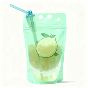 Прозрачный многоразовый пластиковый пакет для напитков - Product Image 4