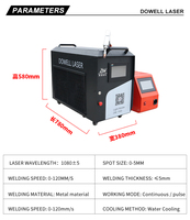 DOWELL Nueva Máquina de Soldadura Láser de Fibra Portátil de 1000W 1500W para Metal, Aluminio y Acero Inoxidable, Certificación CE, 3 Años de Garantía