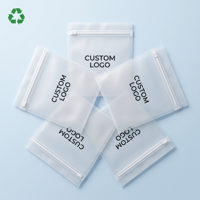 Sacs à fermeture éclair en PE recyclé certifiés GRS pour vêtements, logo personnalisé imprimé, sacs en polyéthylène refermables écologiques réutilisables