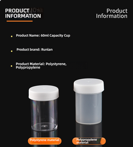 Taza de muestra estéril o no estéril con contenedor de espécimen de tornillo Contenedor de orina PP 40 60 120ml - Product Image 5