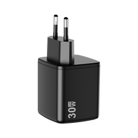 Chargeur mural USB rétractable 30W avec prise EU QC3.0, câble de charge rapide Type-C pour téléphone portable, protection OTP OVP