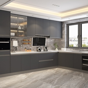 Kitchen <b>Cabinet</b> Model 985 Plywood Quartz Countertop Integrated <b>Corner</b> Open-Plan Kitchen None - Product Image 3
