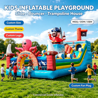 Château gonflable avec toboggan et trampoline pour enfants, PVC, intérieur/extérieur, vente en gros