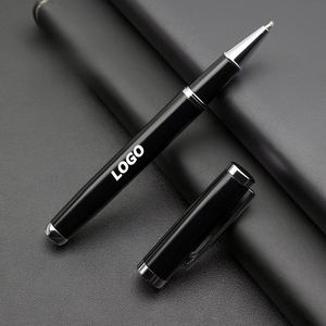 Custom 0.5mm Black Rollerball Pen for Business Promotion and Office Gifts with Logo Printing - Product Image 1