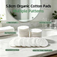 Vente en gros de tampons démaquillants jetables en coton biologique de qualité médicale, ronds, à 1 pli, pour le nettoyage du visage