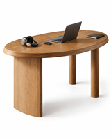 Table à manger ovale moderne en bois, plateau en noyer, style mi-siècle, simple, 6 places, ensemble de meubles pour la maison, pour la famille
