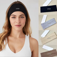 Bandeau de sport en coton tricoté, couleur unie, large et élastique, style européen et américain, best-seller, pour activités de plein air