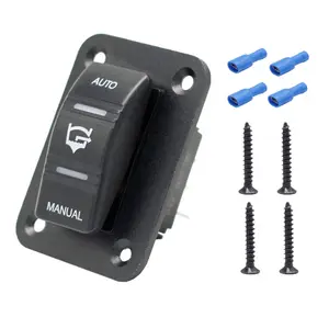 Bomba de sentina automotriz de 3 vías, 12V, 24V, resistente al agua, interruptor basculante SPDT de 4 pines con luz LED de montaje en Panel automático/apagado/Manual para coche marino