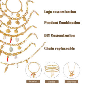 Ciondoli personalizzati orecchini collana bracciale gioielli su misura per oro placcato 14k 18K acciaio inox - Product Image 5