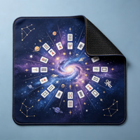 Tapis de Mahjong Bubble Tea Boba Caramel Imprimé Antidérapant, Tapis de Table de Mahjong Américain, Design Café pour Soirée Jeu, Vente en Gros