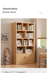 Estantería de madera maciza multicapa para niños, estudiantes, estantería para el hogar para sala de estar, armario de <span class=keywords><strong>pared</strong></span>, estante de almacenamiento para suelo - Product Image 2