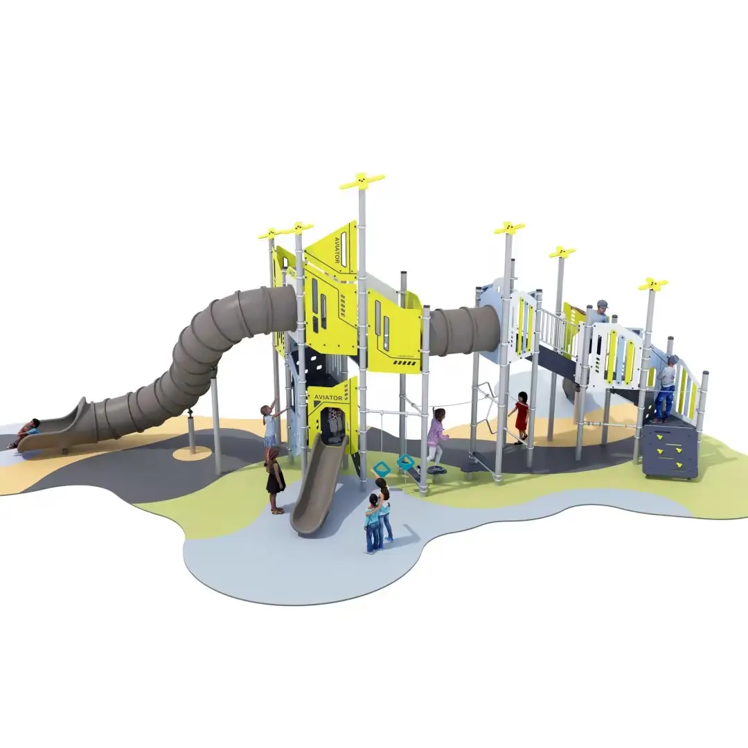 Aviator Serie Commerciële Outdoor Amusement Apparatuur Hpl Speelsets & Dia 'S Voor Scholen En Kinderen Speelsets Voor Buiten Spelen