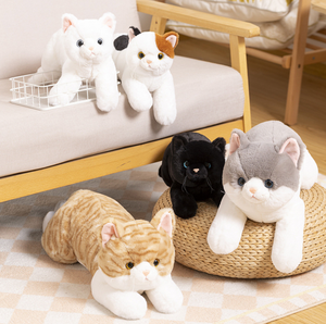 Delikat niedlich Katze Plüschtick individuell Plüsch gefüllt weiches Tier Plüschpuppe realistische Katze Unterstützung Anpassung - Product Image 2