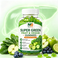 Bulk aankoop MOQ laag, sample order, hoge potentie, super groene fruit- en groentegummies, alkaliserend voor het lichaam