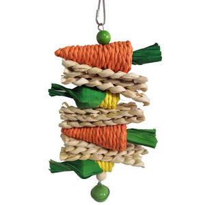 Giocattolo per Uccelli: Striscia di Carota Intrecciata con Corda per Masticare, Palla in Vimini, Accessori per Uccelli Domestici, Prodotto in Cina, Europa e America - Product Image 2