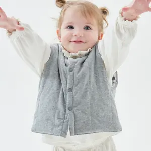 Constant Temperature Double-side Cotton Jacket Thickened Printed Modern Style Baby Waistcoat Vest for Infants Children