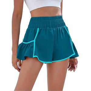 FOXA Pantalones cortos deportivos para mujer, pantalones cortos de tenis fluidos de secado rápido con bolsillos, azul oscuro, verde, Xs - Product Image 1